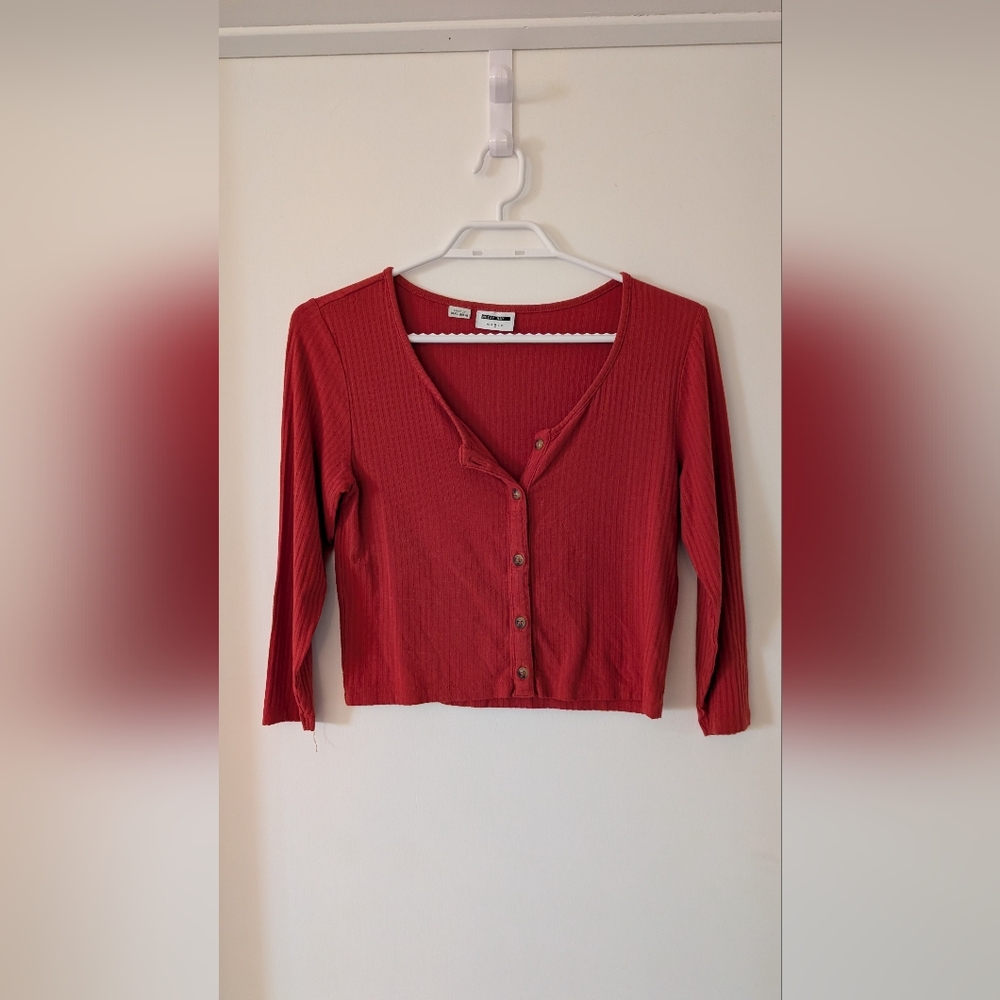 Noisy May CROP Top Scarlet Ribbed